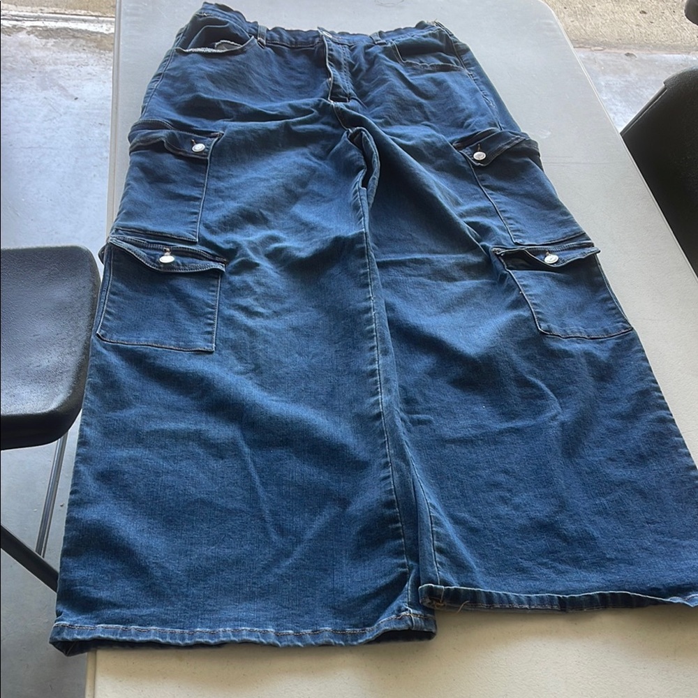 Blue Cargo Denim Jeans